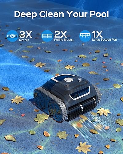 Miniatura 2 de WYBOT Innovador limpiador robótico inalámbrico para piscina con aplicación, aspiradora de piscina de escalada de pared con fuerte succión,