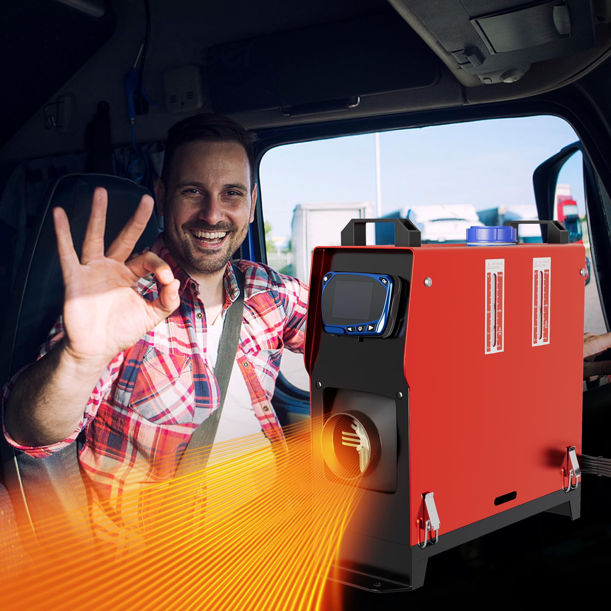 UISEBRT Riscaldatore d'aria diesel 12V riscaldatore d'aria 8KW, Riscaldatore di parcheggio ad aria diesel, riscaldatore diesel con silenziatore, telecomando, schermo LCD per auto, camper, barche,