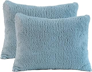 Reafort Ultra Soft Sherpa Pillowcases Pillow Covers Standard Size 20
