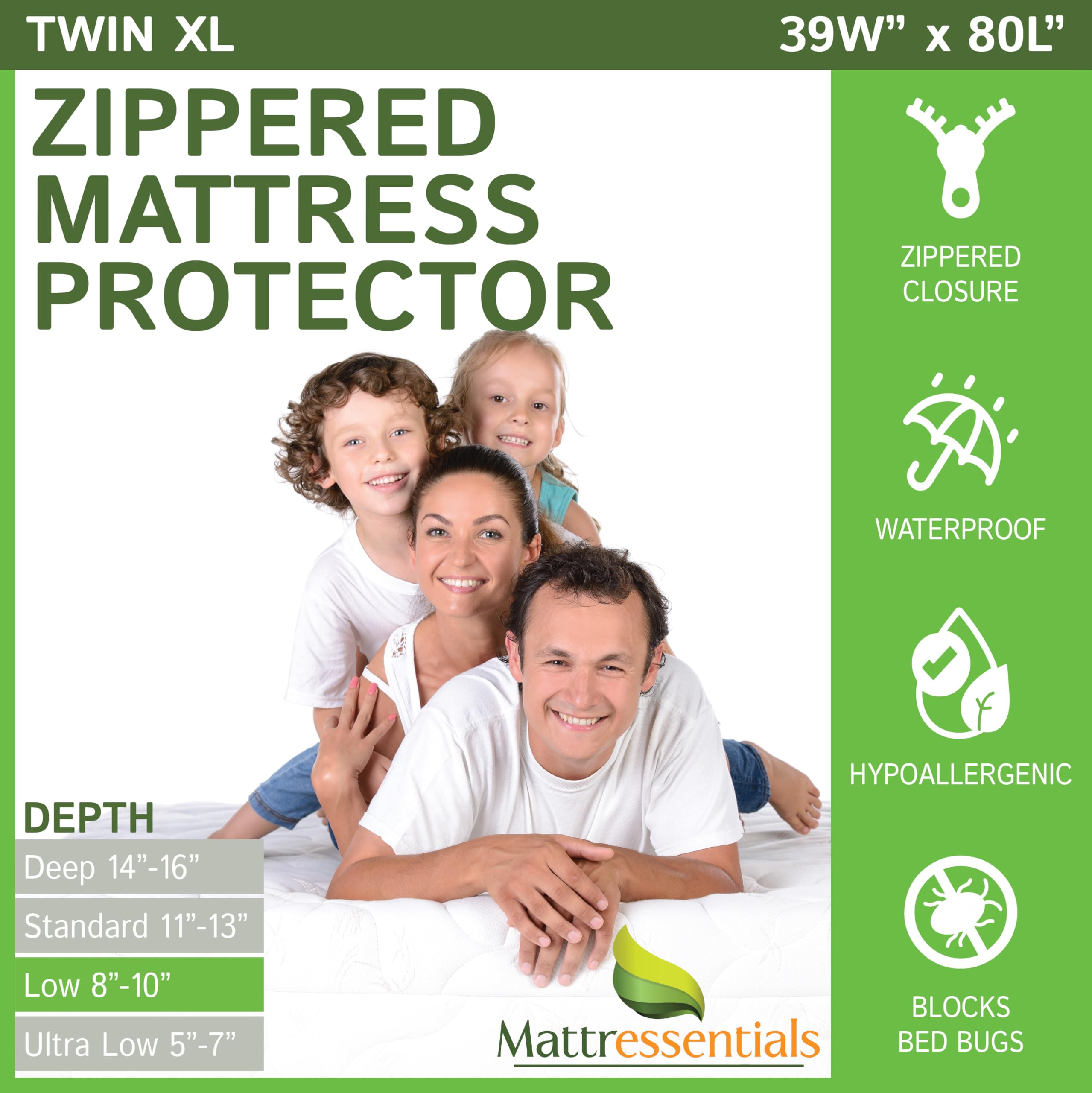 Protector de colchón con cremallera (9 pulgadas) - Twin XL