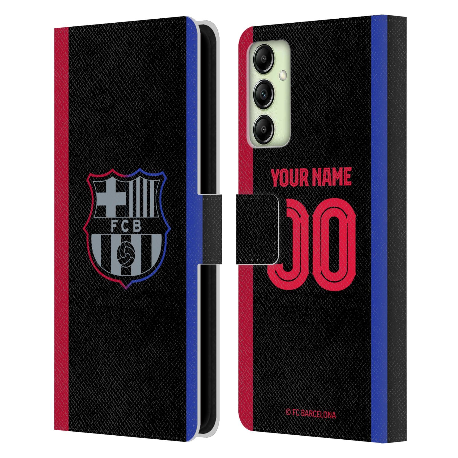 Housse cuir rabat FC Barcelona Samsung Galaxy A14 5G avec porte-cartes intégré