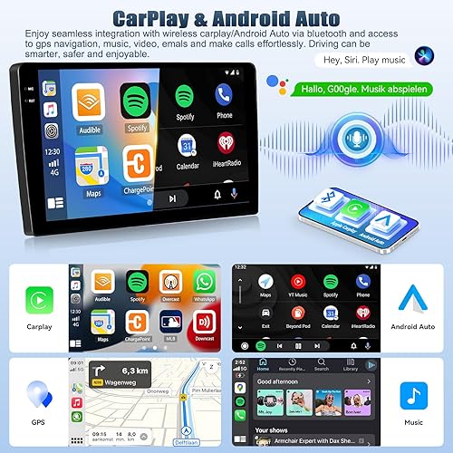 Miniatura 4 de SIXTOP Estéreo de coche Android 4G + 64G para Toyota RAV4 2007-2012 CarPlay inalámbrico Android Auto, 9 pulgadas en celda 1280 * 720 pantalla