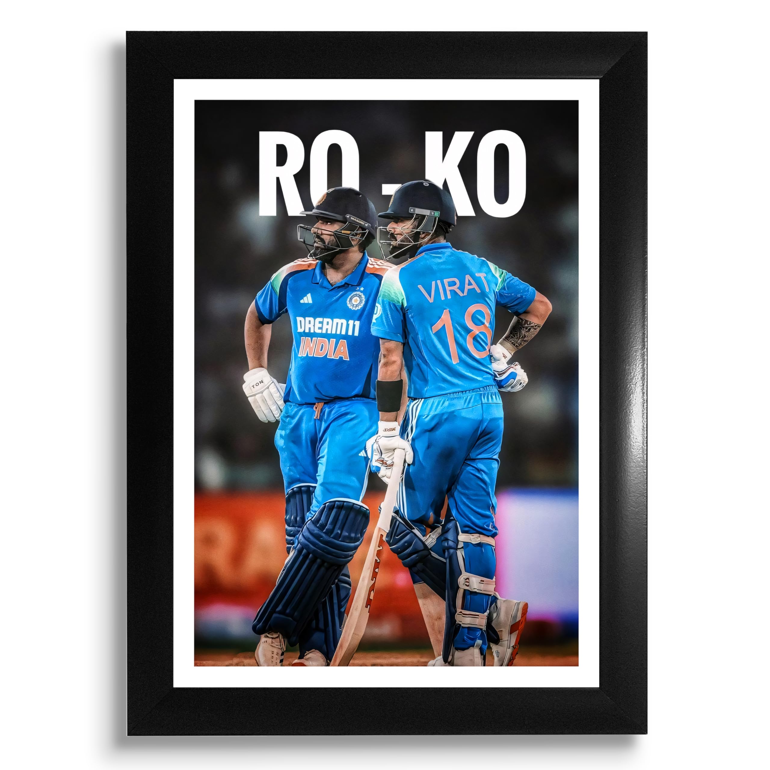 MODERN GALLERY MART Virat Kohli & Rohit Sharma Frame | Cricket Poster Frame - A4 Size (8.3 x 11.7 inch) Black Frame for Bedroom, Living Room, Office-image-30