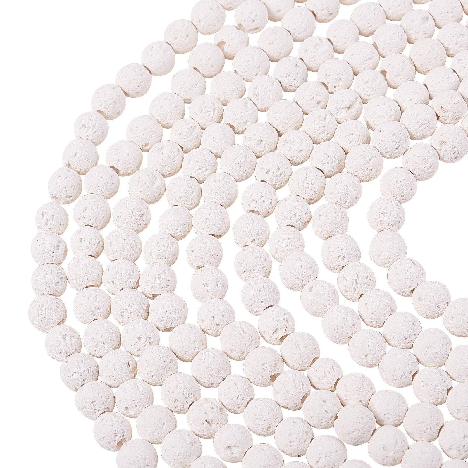 10 Fili Di Perle Di Roccia Lavica Naturale 6 Mm – Per Diffusore Oli Essenziali, Bracciali Yoga, Fai Da Te