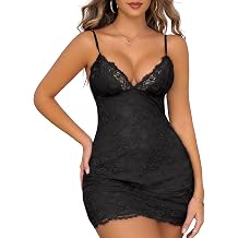 Women's Lingerie Sexy Nightgowns Lace Babydoll Chemise Sleepwear Sleep Dress Adjustable Straps Babydoll