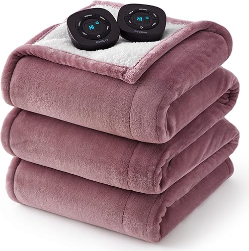Miniatura 31 de Bedsure Manta eléctrica individual - Manta térmica de franela suave, calentamiento rápido con 10 configuraciones de tiempo y 6 ajustes de calor, 11