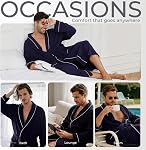 U2SKIIN Mens Cotton Robes, Lightweight Bathrobe with Hood, Soft Cotton Spa Robe for Men