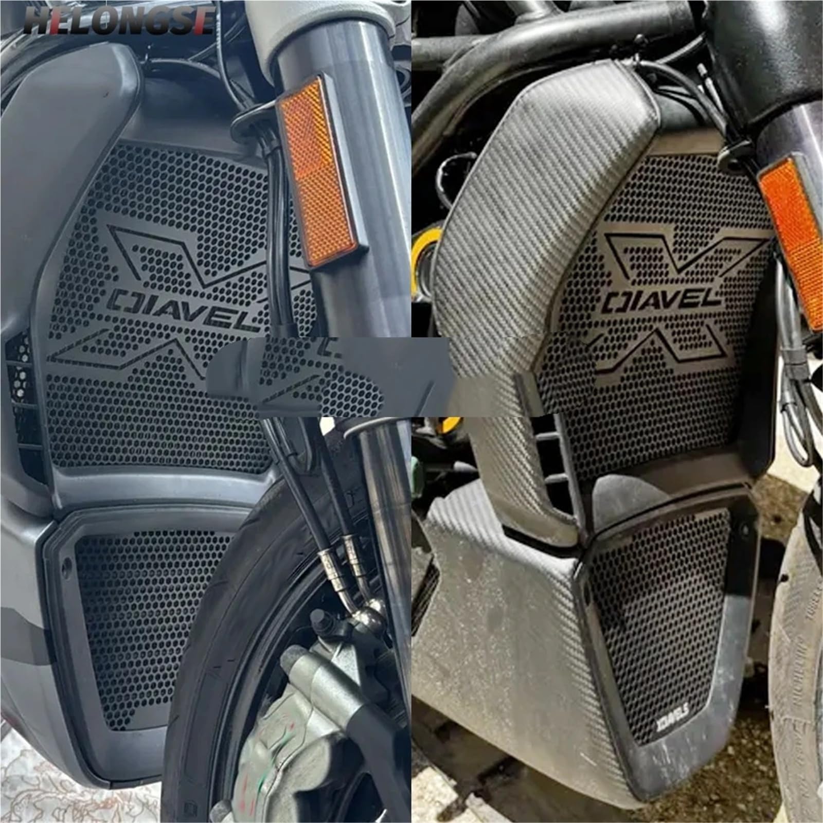 Ajuste for Ducati XDiavel S Nera Dark Black Star 2016 2017 2018-2023 2022 2024, juego de cubiertas de rejilla for tanque de refrigeración de radiador de motocicleta(A Black 1 Set)