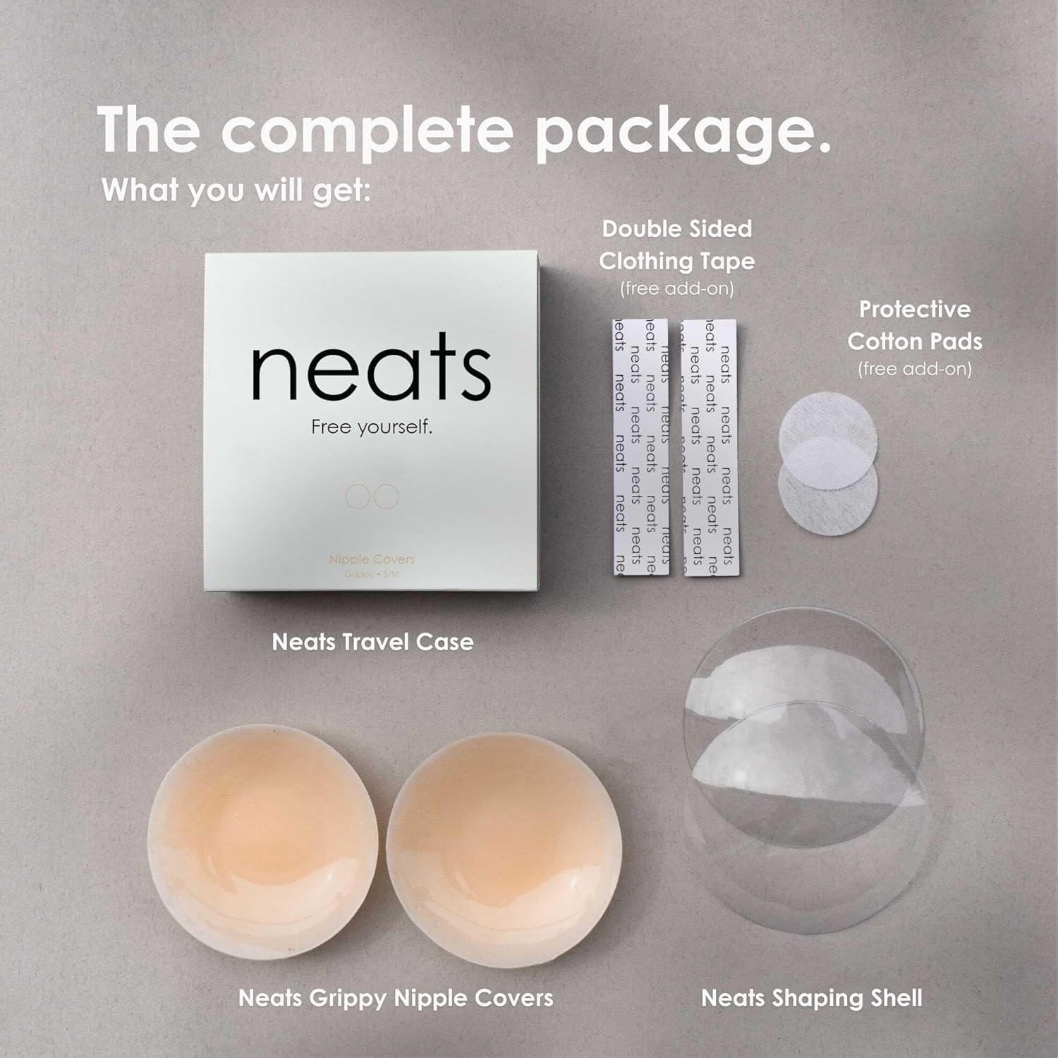 NEATS Grippy Nipple Covers for Women, Reusable Hypoallergenic Silicone Pasties, Non-Adhesive, Invisible No-Show Breast Cover - Image 7