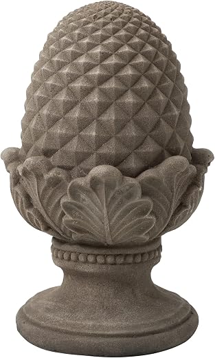Artichoke Garden Statue, Grey Concrete