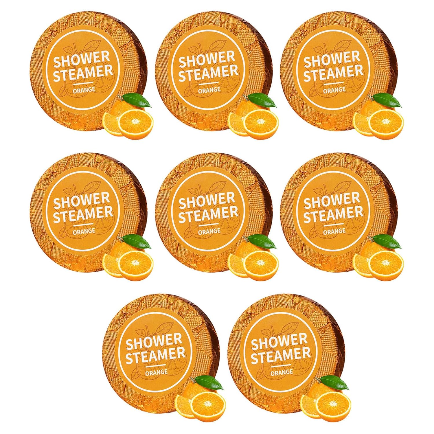 8 Pcs Shower Aromatherapy Steamers – Assorted Women’s Fragrances, Essential Oil Bombs Orange One Size