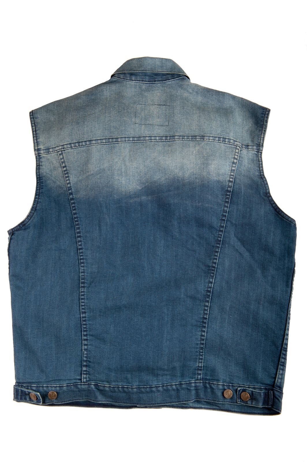 H15 Herren Denim Kutte Midblue Jeanskutte Bikerkutte Metalkutte bis 5XL - H15 Merch !