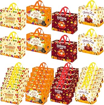 Wesnoy 18 Pcs Fall Gift Bags Bulk Fall Candy Goodies Non - View #11