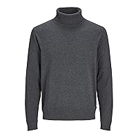 Jack & Jones Maglione da Uomo Jjebasic Knit Roll Neck Noos, Misto Grigio Scuro.