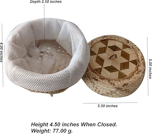 Miniatura 3 de Heavens Tvcz - Vaporizador pegajoso para arrocera, hecho a mano, bambú tailandés natural, inserto para olla pequeña, de mimbre, sin filtro de gasa