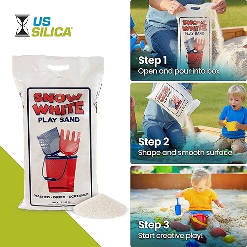 Miniatura 6 de 2 Pack Gran Pack de 50 Libras de Arena para Jugar, Finamente Clasificada, Totalmente Lavada y Fácil de Usar para Arte Infantil, Bandejas y Caja de