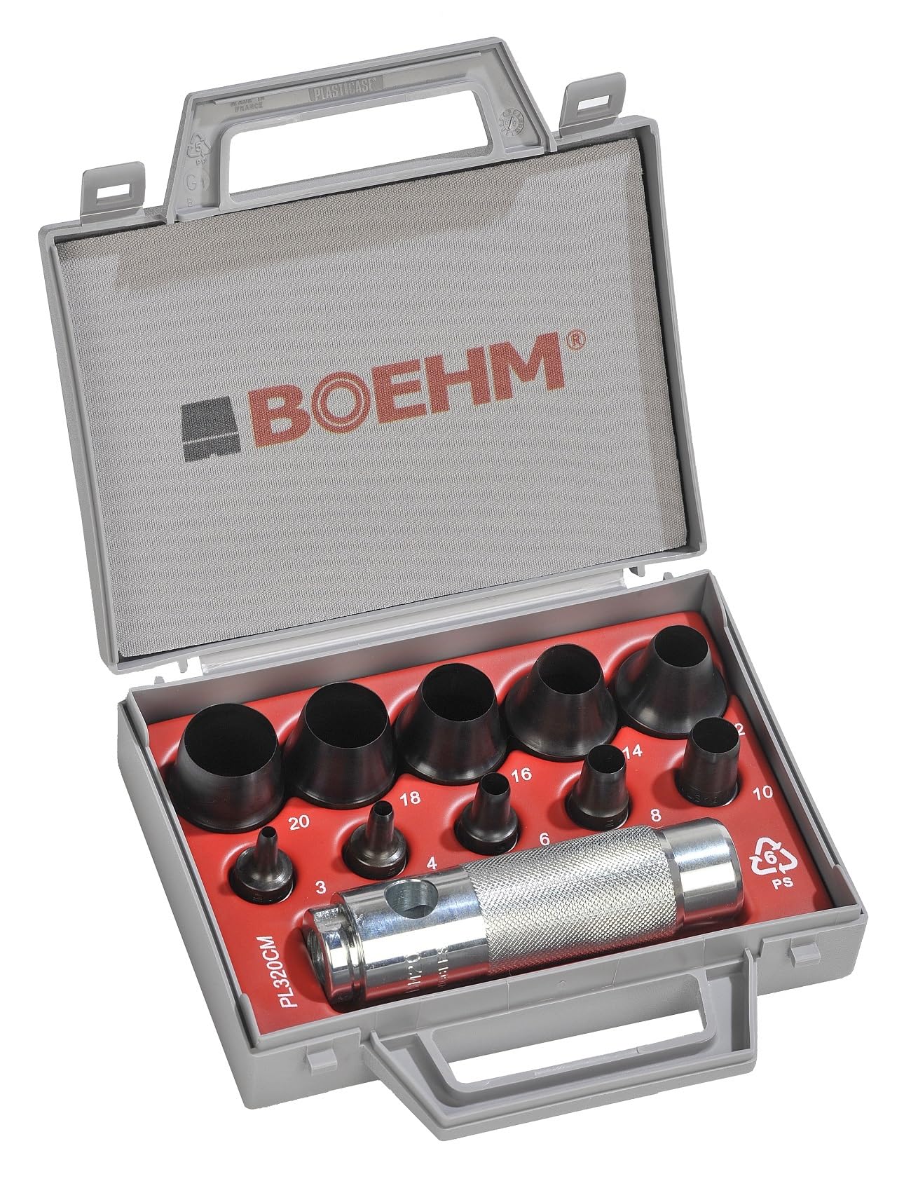 BOEHM JBL320CM Locheisensatz 3-20mm inkl. Halter im Kunststoffkoffer