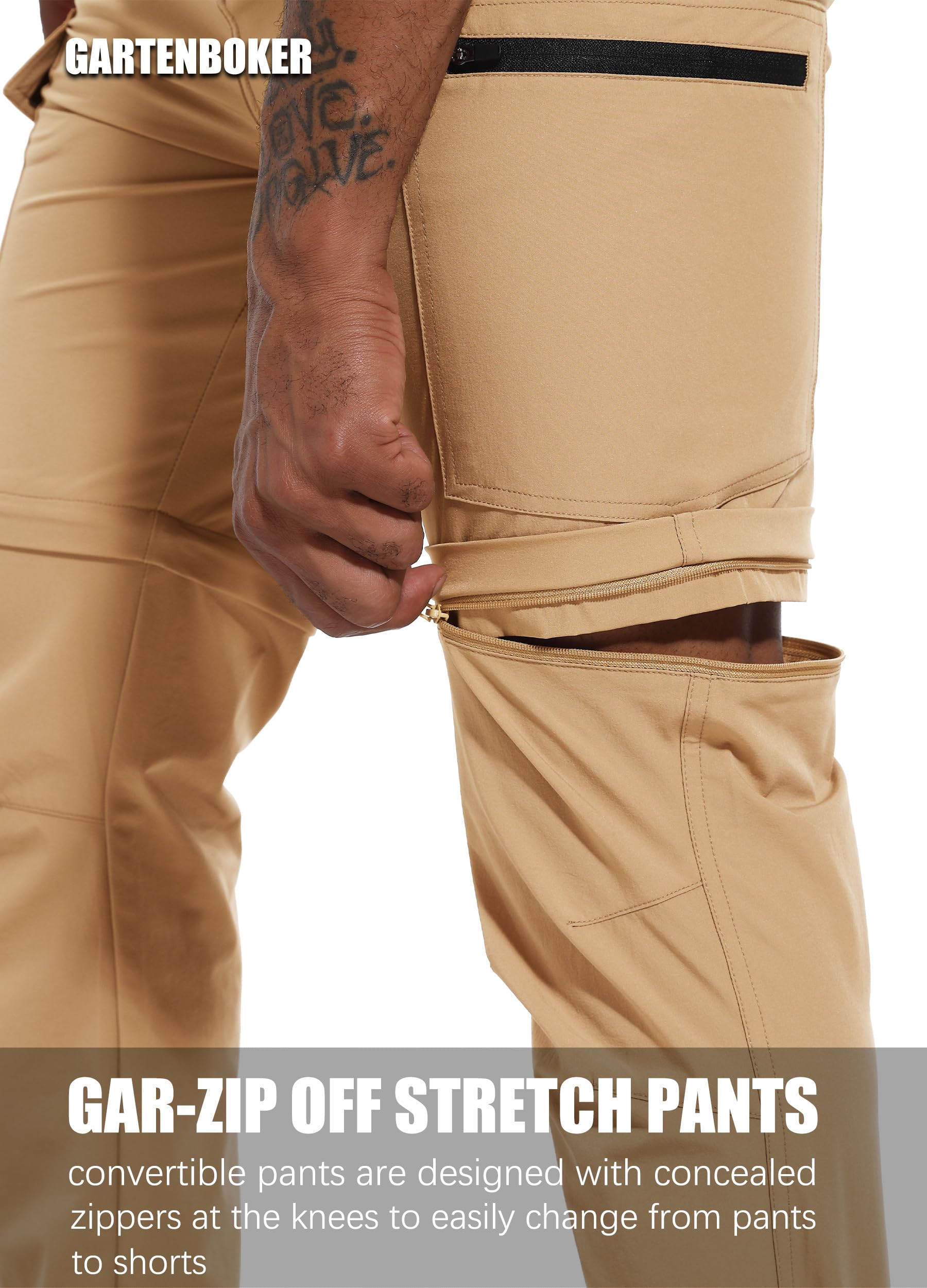 Pantalones de senderismo ligeros para hombre, con cremallera, convertibles, de secado rápido, para pesca, camping, viajes, safari, al aire libre