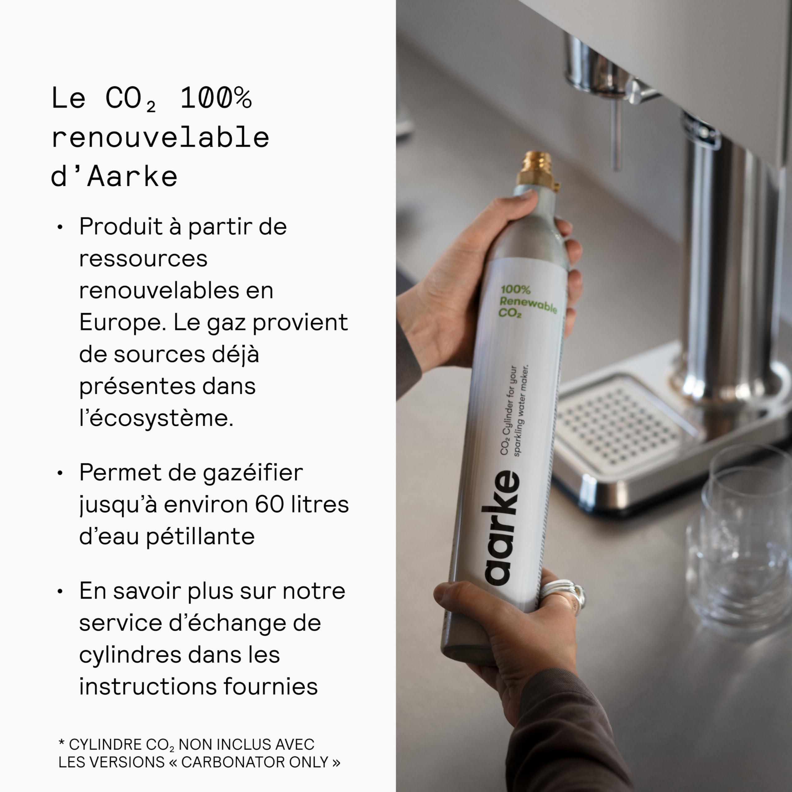 Aarke Carbonator 3, Machine à Soda avec Bouteille d'eau, Finition Blanc mat