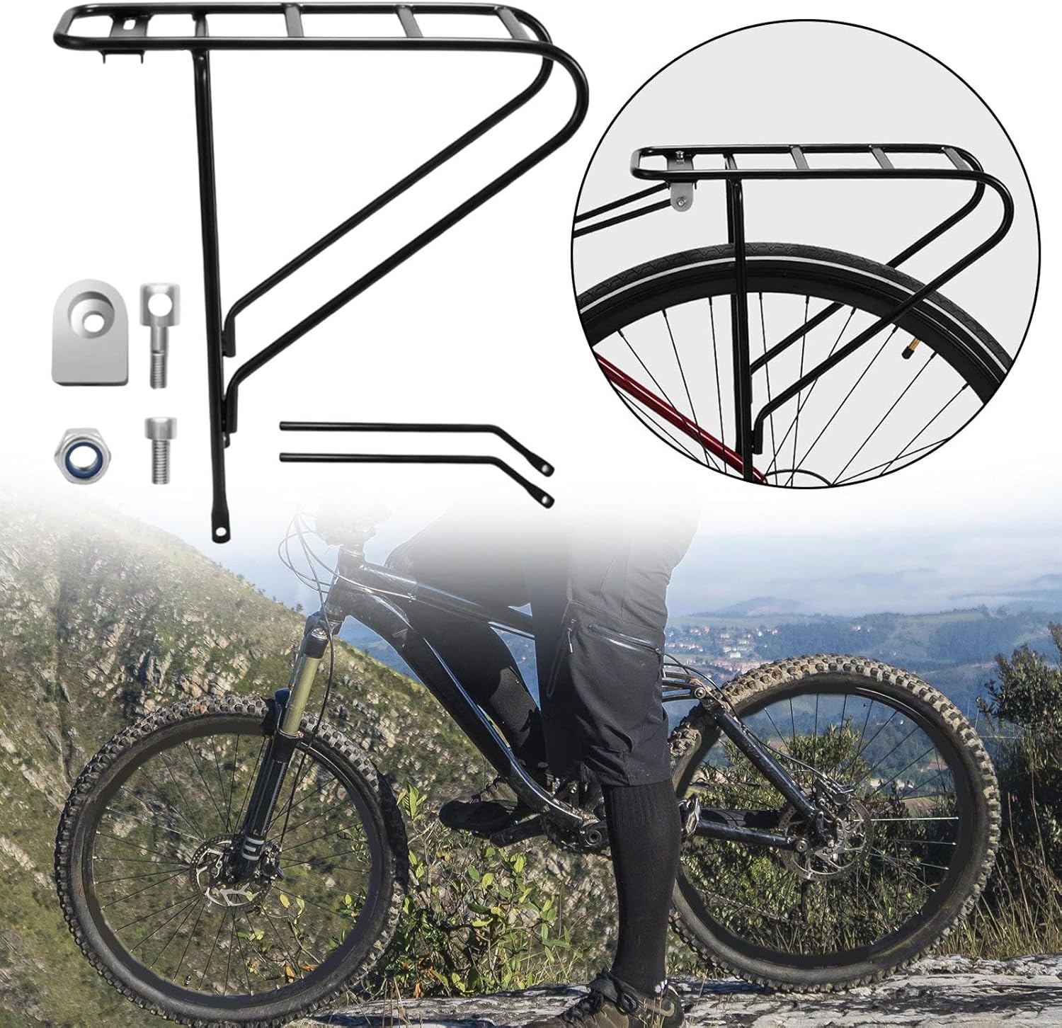 Rear Bike Rack Pannier Rack Fittings Replace Parts Sturdy Accessories Heavy Duty Carrier