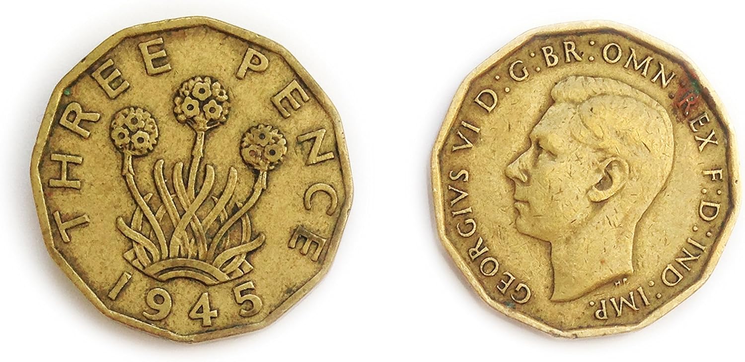 Münzen für Sammler Gebraucht britischen Dreigroschen 1945 Bit / Three