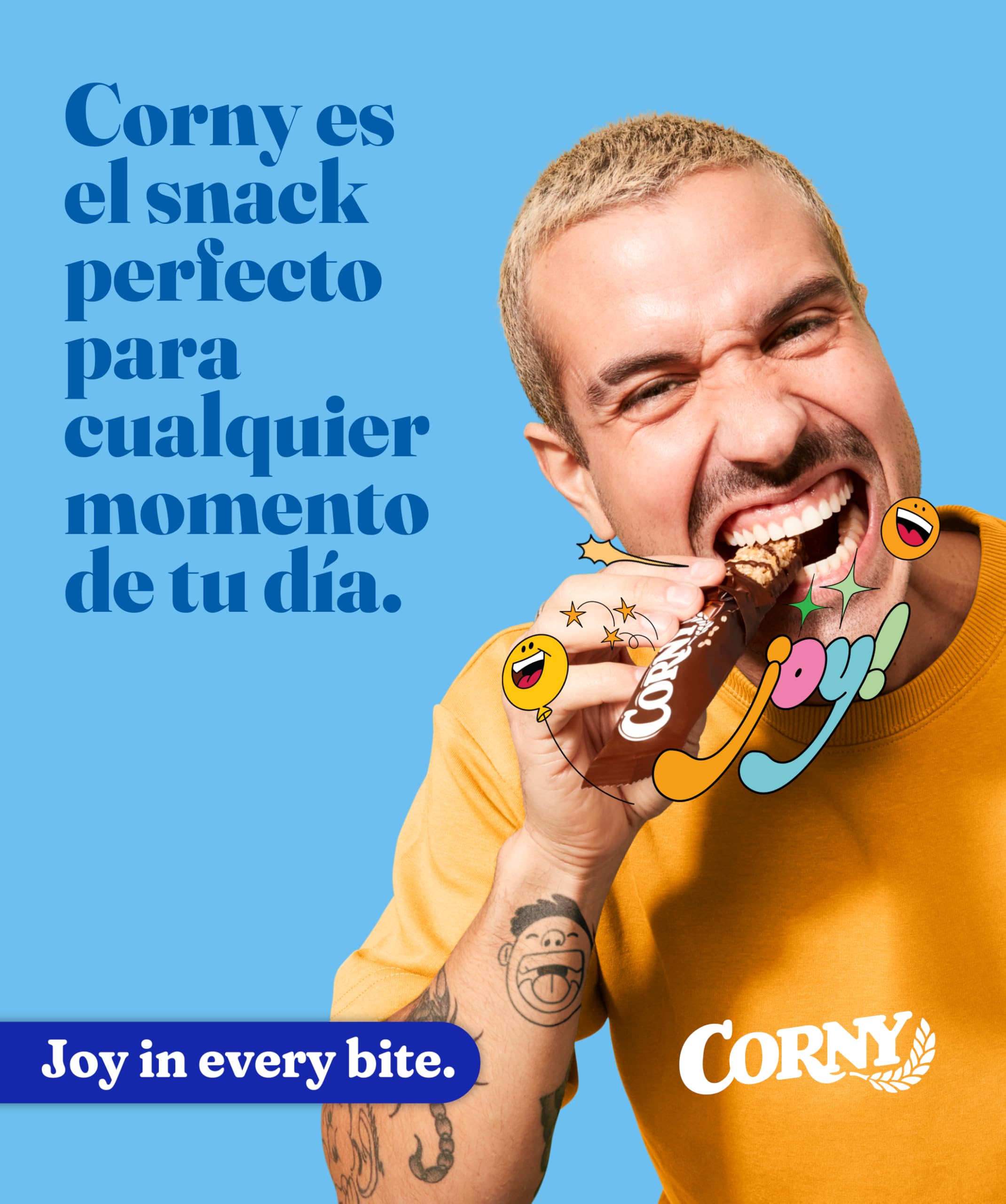 Corny - Barritas de Cereales 0% de Chocolate Blanco, Sin Azúcares Añadidos, Bajo en Calorias y Grasas Saturadas, Fuente de Energía, Fibra y Proteinas, Pack de 10 (60 unidades), 6x20 g