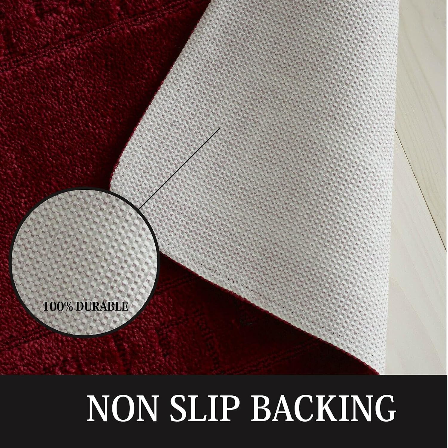 FAIRWAYUK Bathroom Mats Sets 2 Pieces, Ultra Plush Greek Pattern Bath Toilet Mat Anti Slip Pedestal Set - Image 3