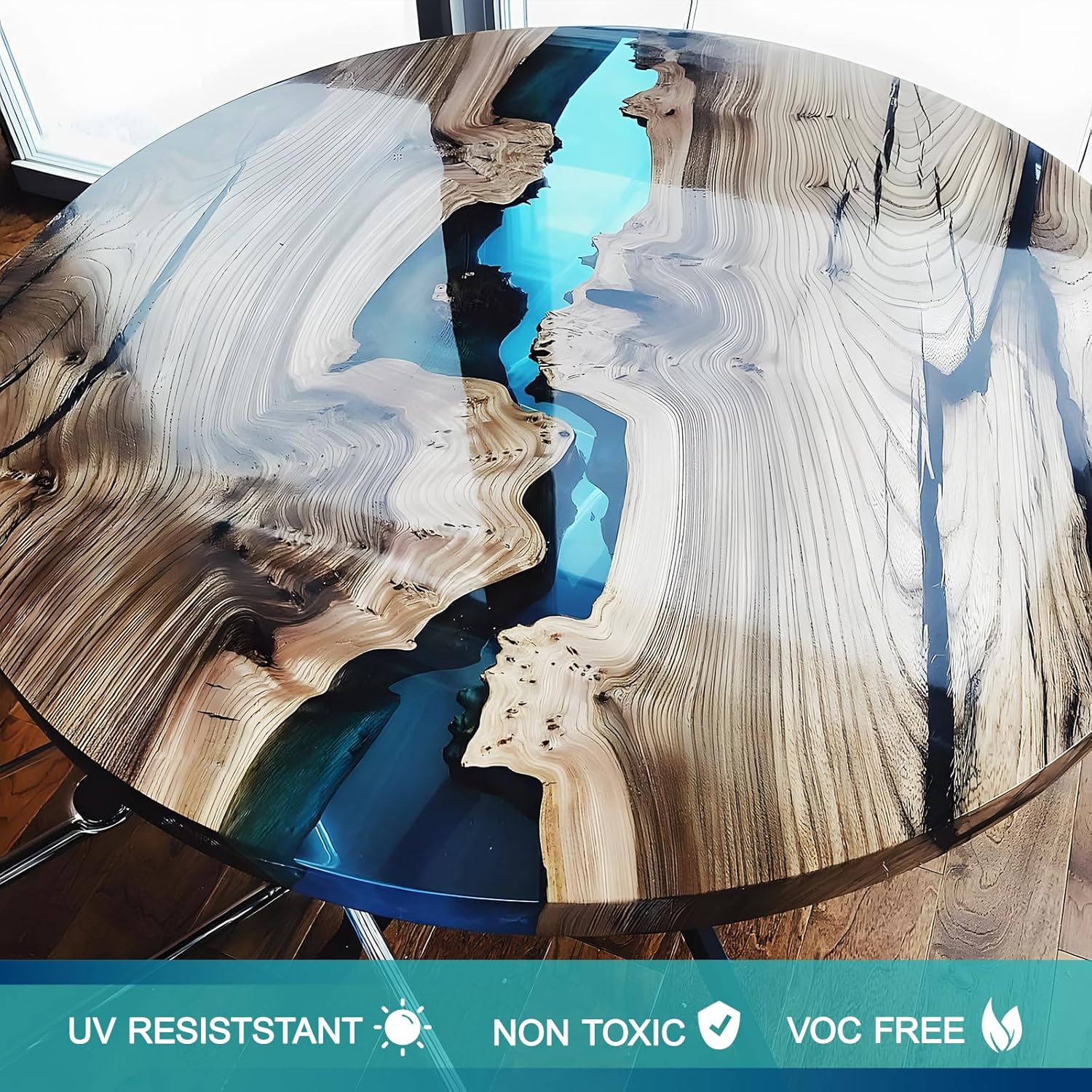 Epoxy Resin, 1 Gallon/128OZ Crystal Craft, Self-Leveling Bubbles Free Resin and Hardener, for Art DIY, Jewelry, Molds,Tables & Countertops, Easy 1:1 Mix, DIY Crafts Gifts for Men - Image 4