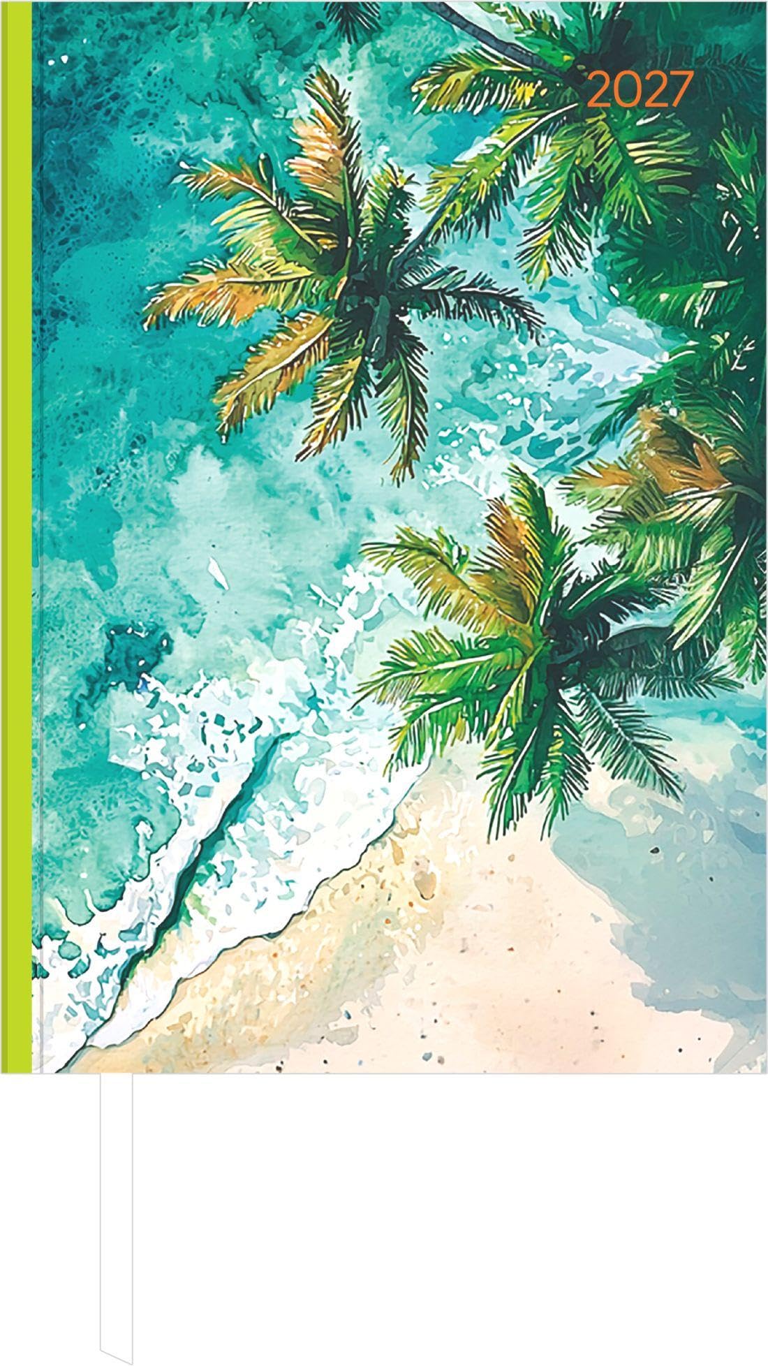 Buchkalender Style Beach 2027: Taschenkalender A5 (14,5x21 cm) - Tagesplaner mit Zeiteinteilung, Leseband, Notizbereich & Monatsübersicht, für Beruf, Schule & Alltag