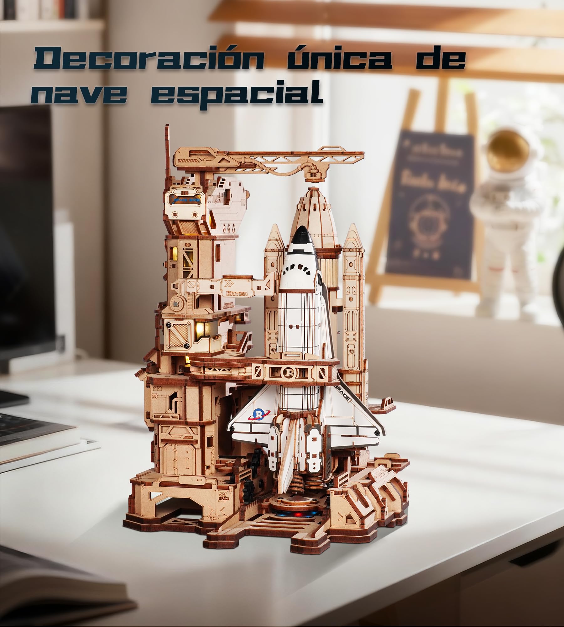 ROKR Puzzle 3D Madera Maquetas para Construir Adultos Transbordador Espacial Regalos de Pascua Space Shuttle LKA02