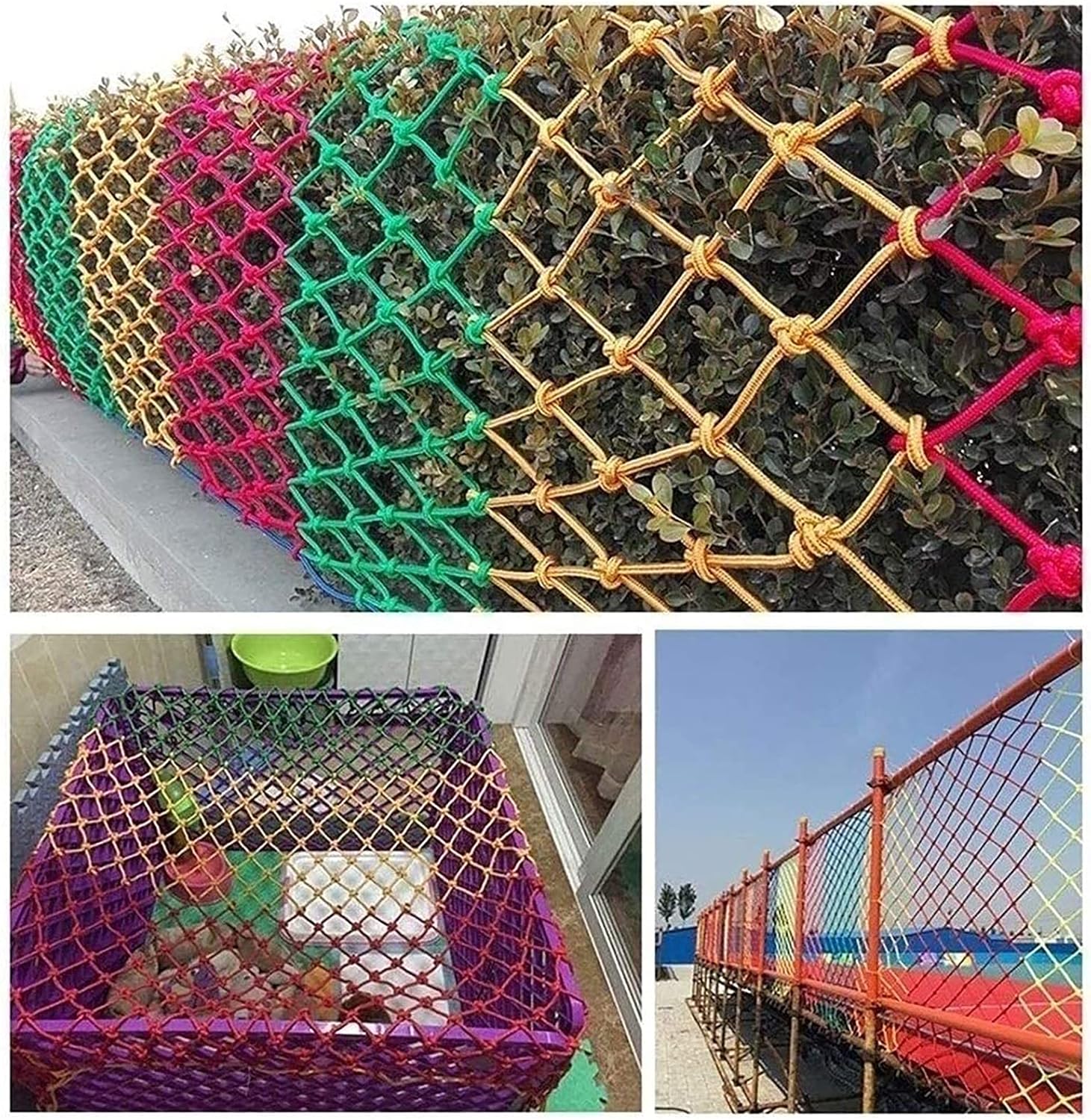 Children's Rope Net Playground Safety Net Stair Fence Pet Protection Net Outdoor Color Railing Decoration Net Garden Plant Net Indoor Ceiling(Size:1×4M) (2×6M)