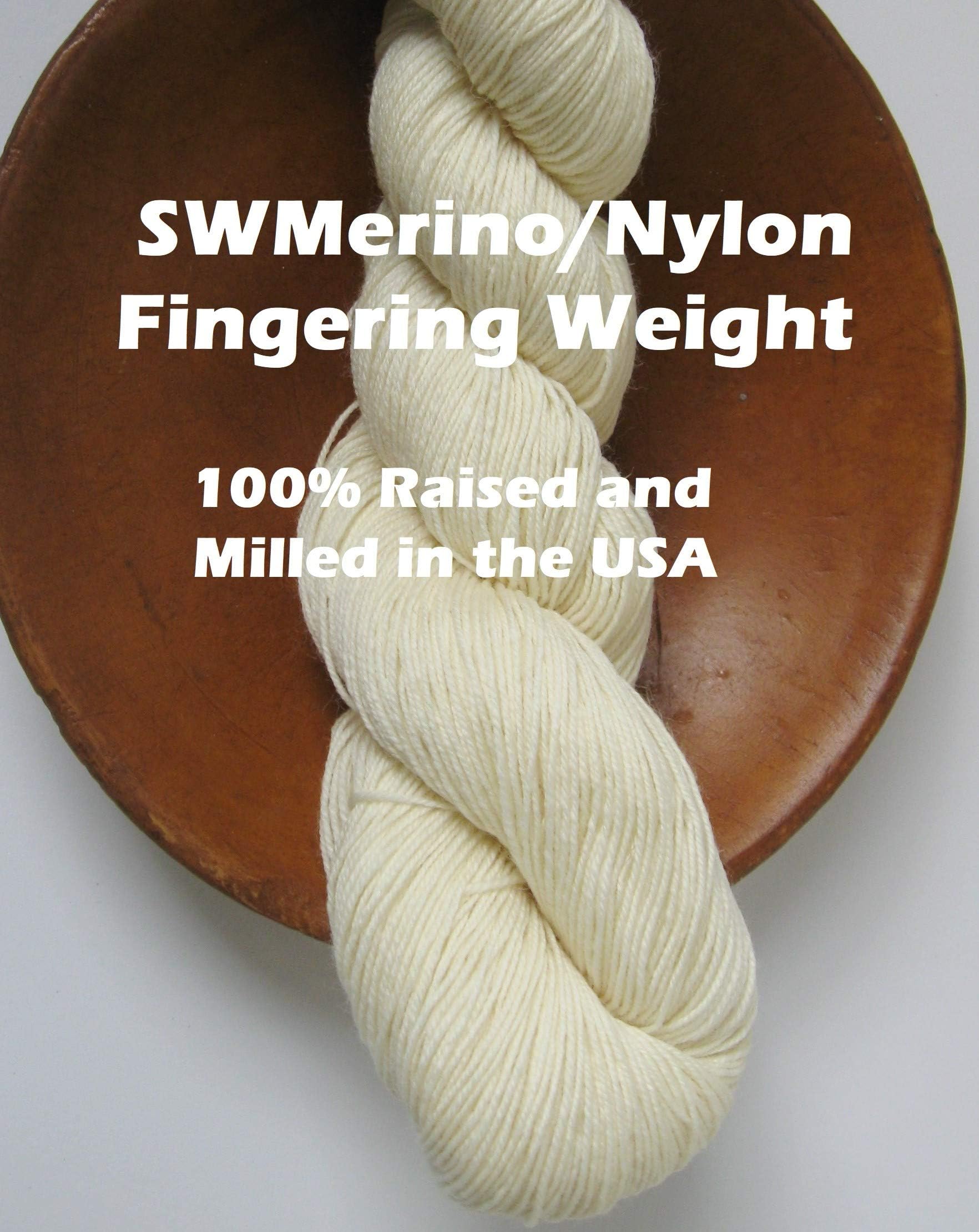Bare Fingering Sock Yarn 80/20 Superwash Merino Wool/Nylon Undyed Naked Ecru for Dyeing Knitting Crochet