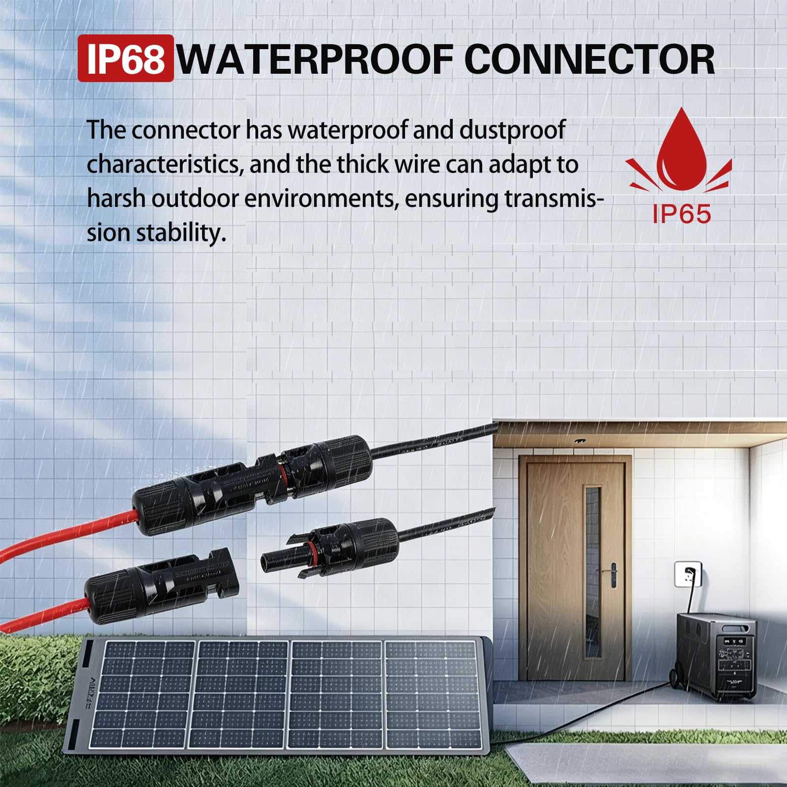Solarladekabel Solarstecker auf XT60i Adapter Stecker, Solarpanel Adapter Kabel,solar verlängerungskabel,xt60i auf mc4,Solarkabel für EF DELTA 2 und River Solargenerator Tragbare Powerstation (1M)