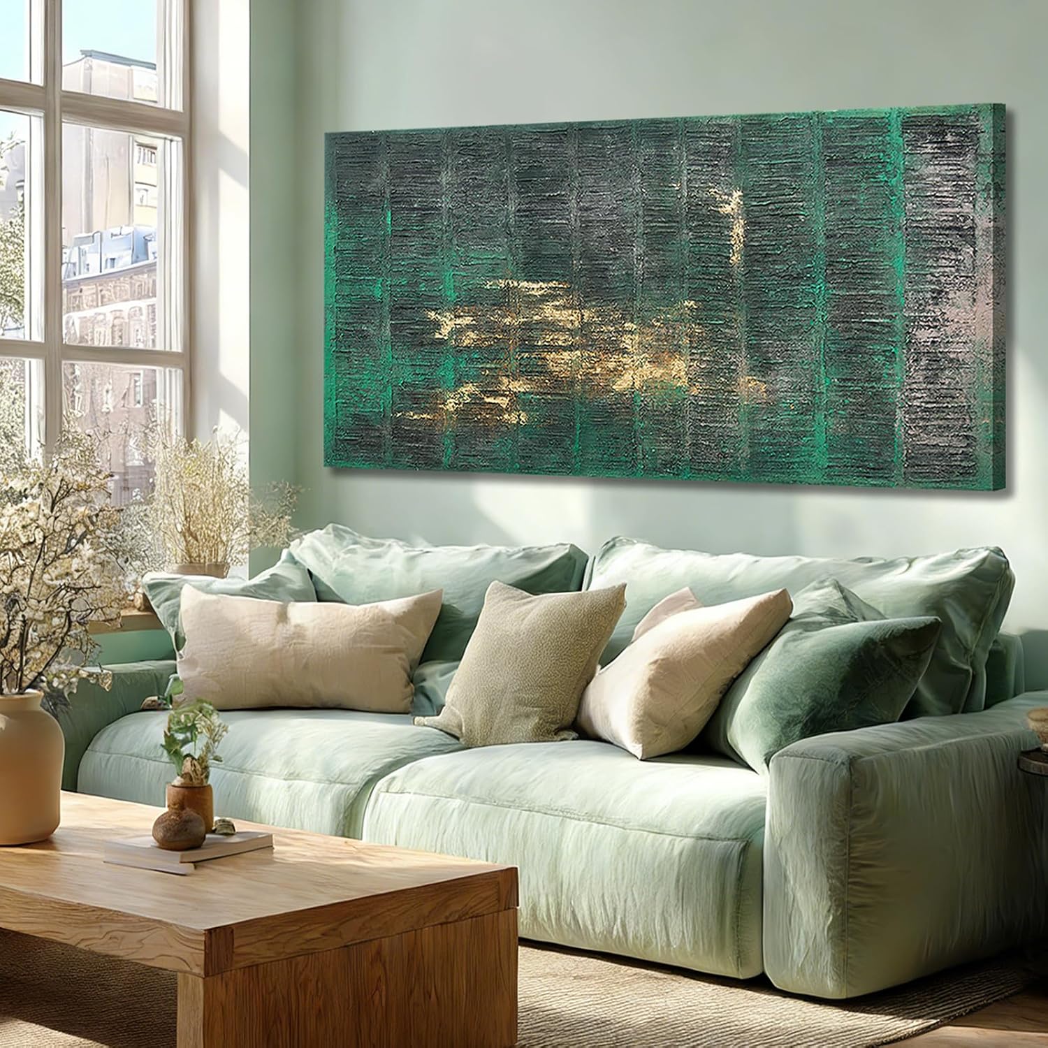 NBAODAN Flower Wall Art White Minimalist Room Decor Abstract Art Wall Decor Textured Living Room Wall Decorations Hand Painted Artwork for Kitchen Home 24x48 Inch
