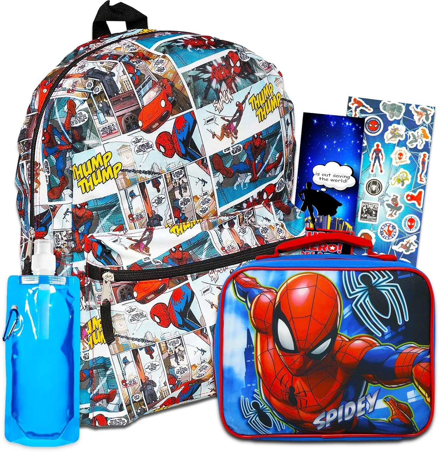 Spiderman Backpack with Lunch Box Bundle with Spiderman