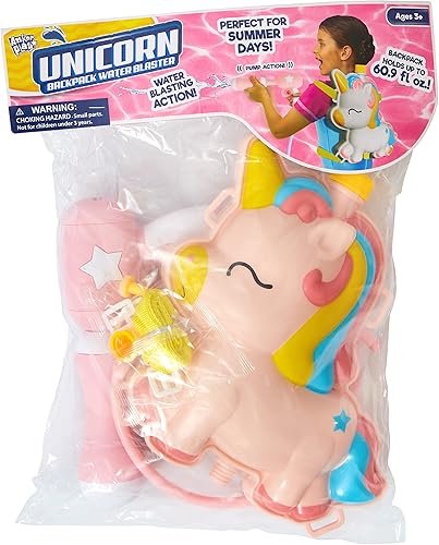 Unicorn Water Blaster - Mochila de unicornio para niños y niñas, juguete de verano para jugar al aire libre, juguetes de piscina, cada mochila tiene