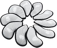 Vista 8 de 10 unids/pack nuevo Meshy Golf Iron Covers Set Golf Club Head Cover Fit Most Irons