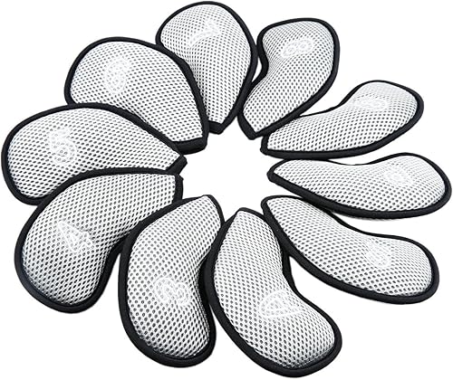 Miniatura 8 de 10 unids/pack nuevo Meshy Golf Iron Covers Set Golf Club Head Cover Fit Most Irons