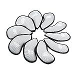 10Pcs/Pack New Meshy Golf Iron Covers Set Golf Club Head Cover Fit Most Irons (Grey)