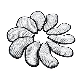 10Pcs/Pack New Meshy Golf Iron Covers Set Golf Club Head Cover Fit Most Irons (Grey)