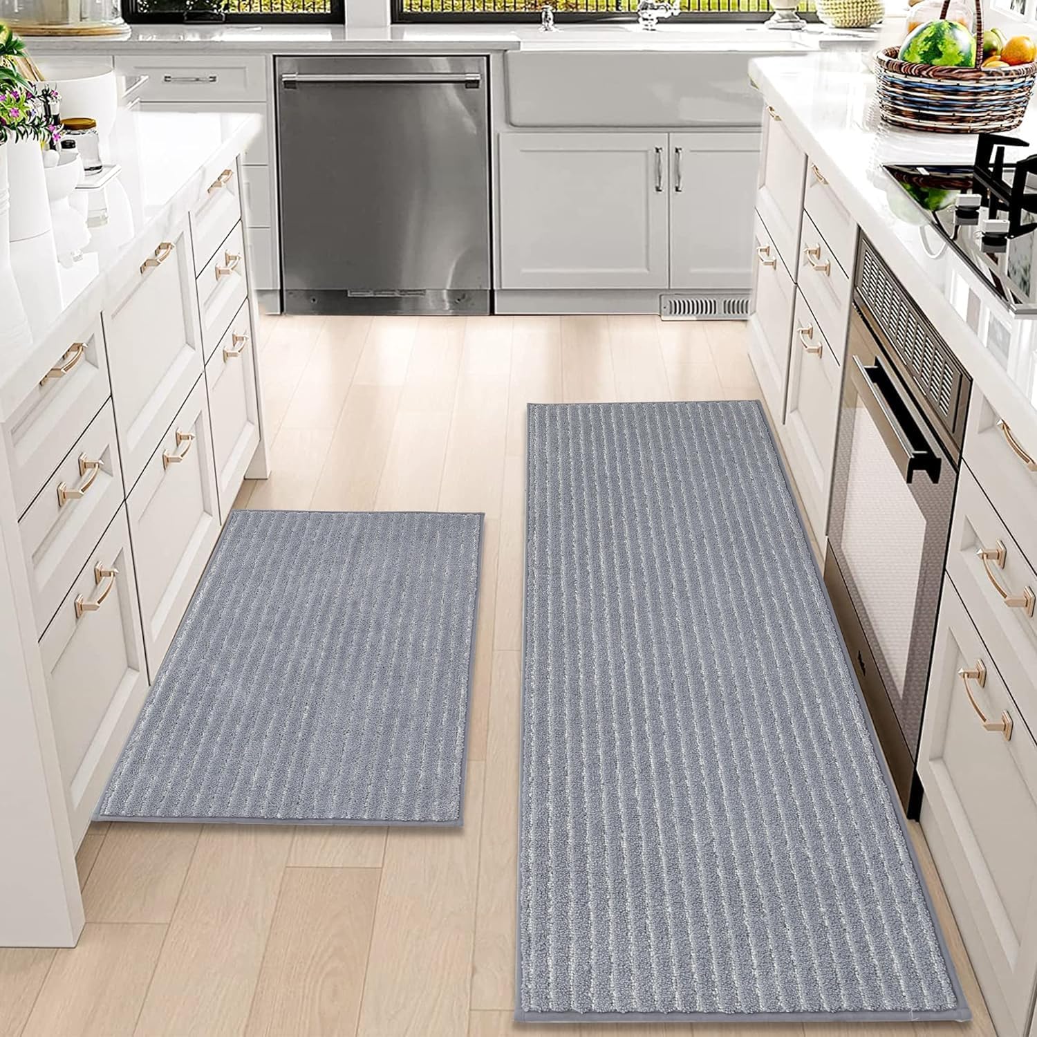 BEQHAUSE Kitchen Rugs and Mats Non Skid Washable Kitchen Floor Mat with