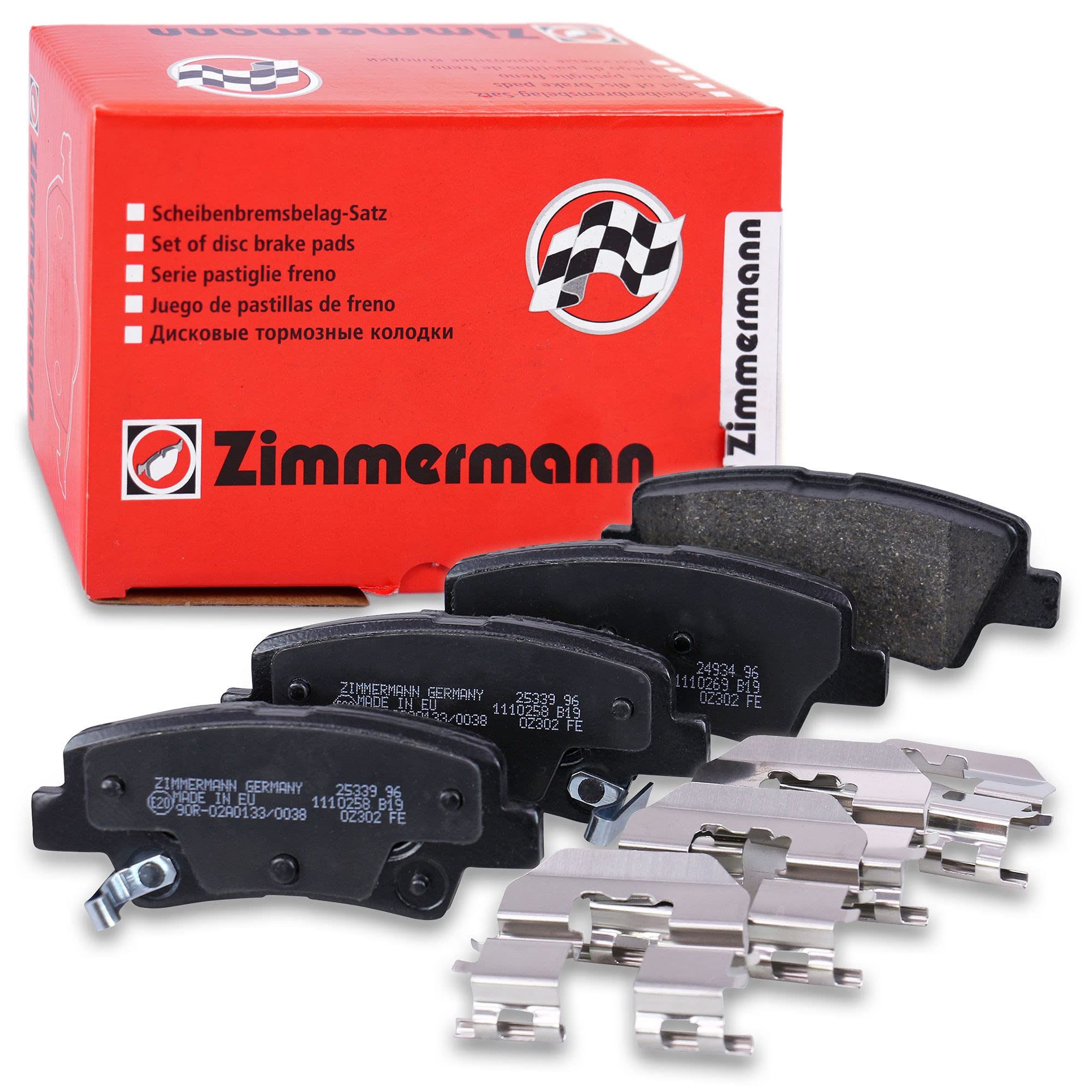 Zimmermann 25337,160.1 Serie Pastillas de Freno Delantero 2 Sensores de Ruido, Incluida Placa Smorzante