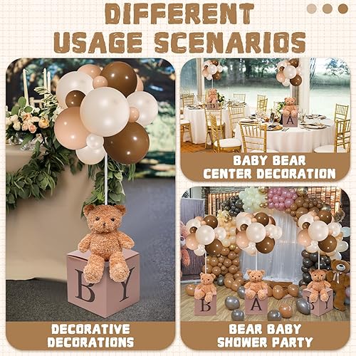 Miniatura 7 de Lenwen Juego de 3 juegos de decoración de animales de la selva para baby shower, mesa de baby shower, centro de mesa, globo de animales de peluche