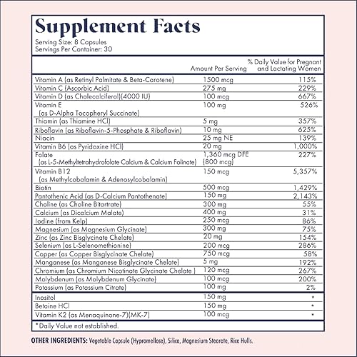 Miniatura 2 de FullWell Vitamina prenatal limón + DHA  Aceite de pescado Omega 3 con DHA y EPA para el desarrollo cerebral y apoyo del sistema nervioso  Más de 26