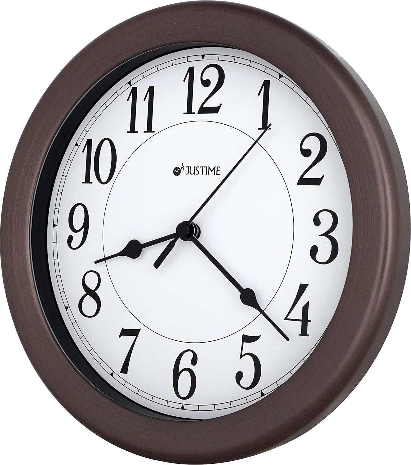 JUSTIME 8.5 inch Water Resistant Wall Clock for Bathroom Clock for Wall Decor Small Space Kitchen Clocks Office Boat RV Battery Operated Silent Non Ticking