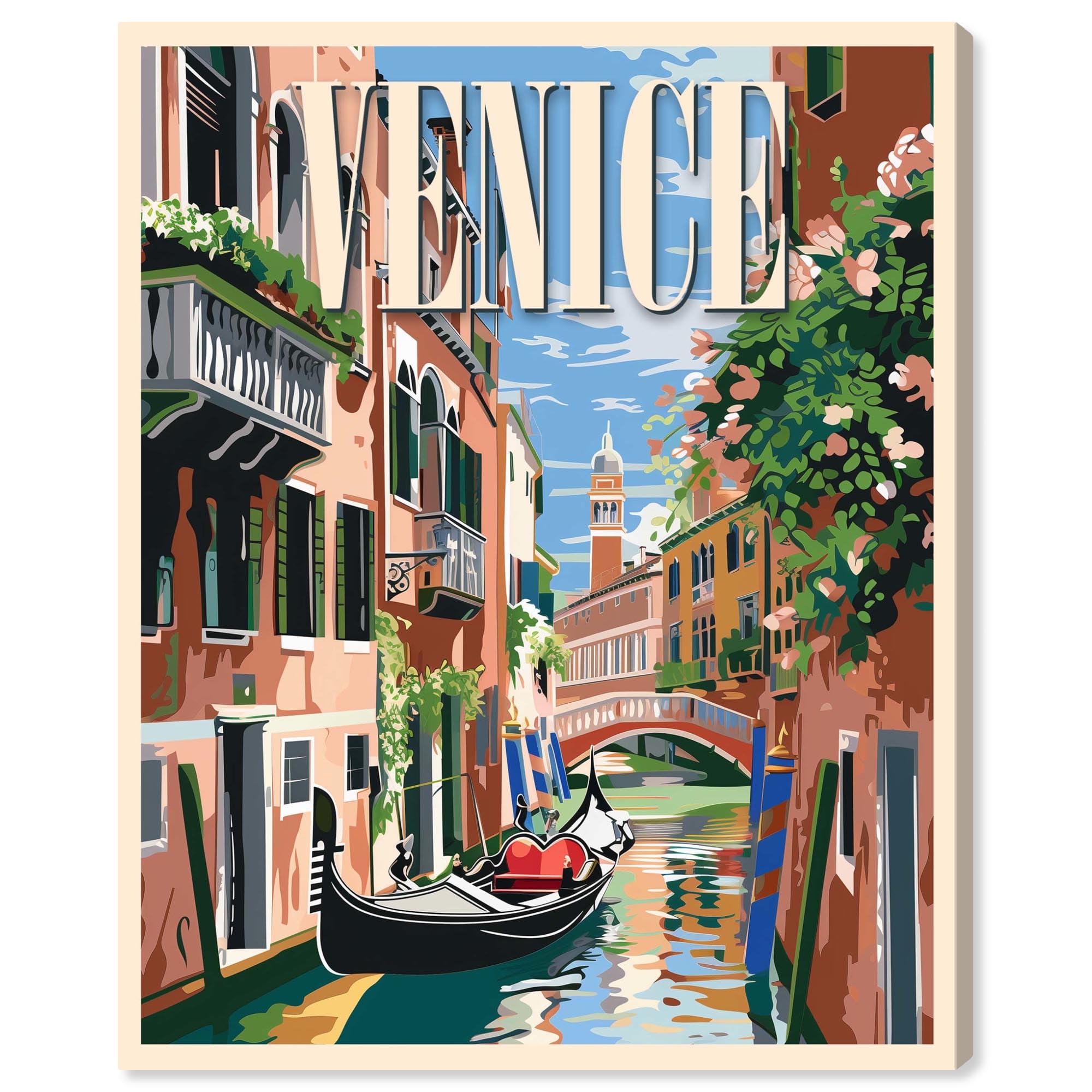 Amazon.com: Art Remedy Venice Postcard Canvas Beach Coastal Art