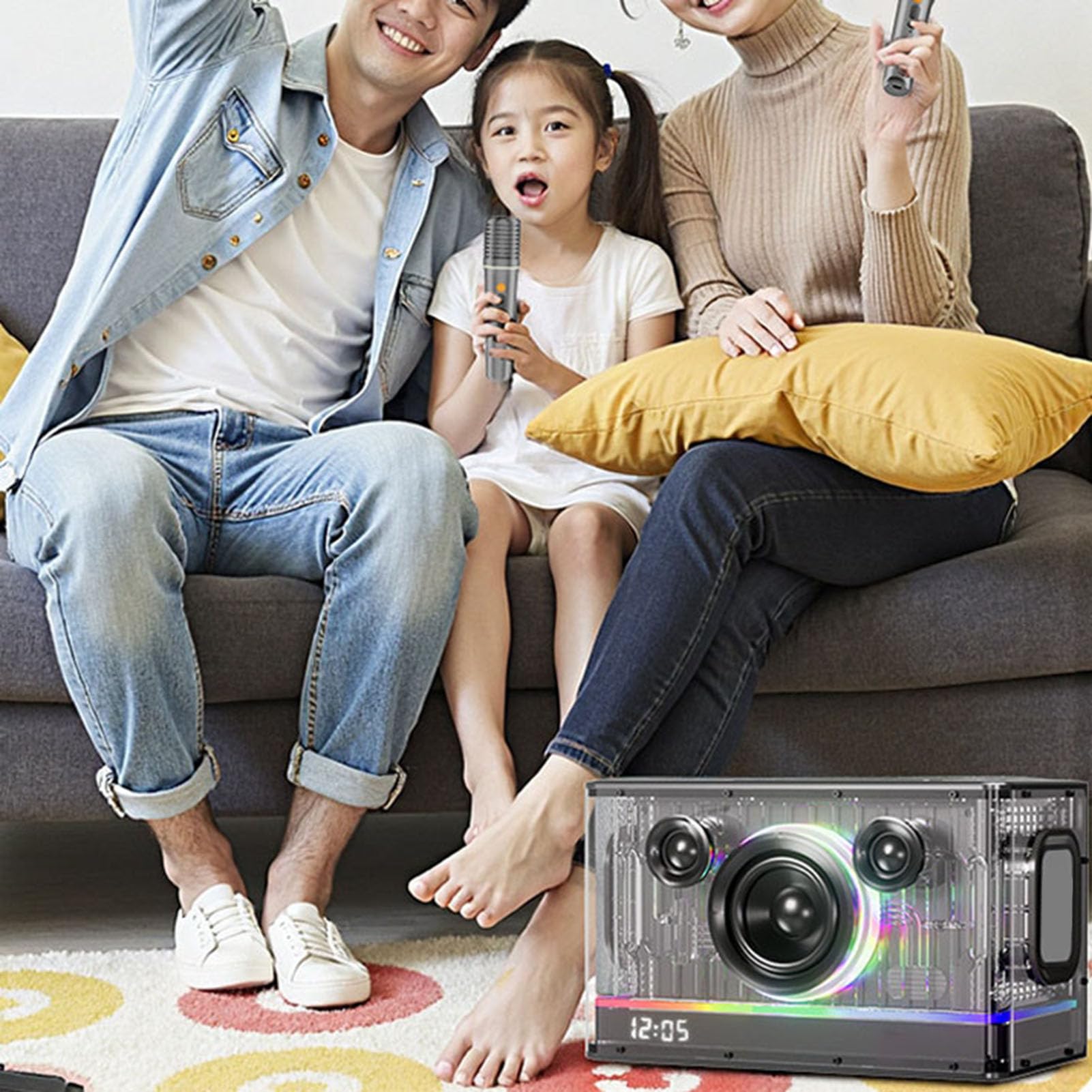 XUMIUZIY Altoparlanti per Computer da 45 W per PC, Altoparlanti Stereo da Scrivania con Luce RGB, Display Orologio a LED, Bluetooth 5.3 e Suono Surround a 360° per Feste, Riunioni e casa.