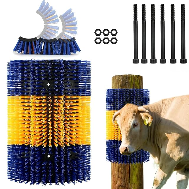 Cepillo rascador universal para caballos con 12 tornillos, cepillo semicircular para animales de granja