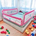 HAOWKI Baby Bed Rail Guard for Kids | Foldable Safety (6ft x 2ft) Bed Fence with Animal Print | Tear-Free Mesh | Suitabl