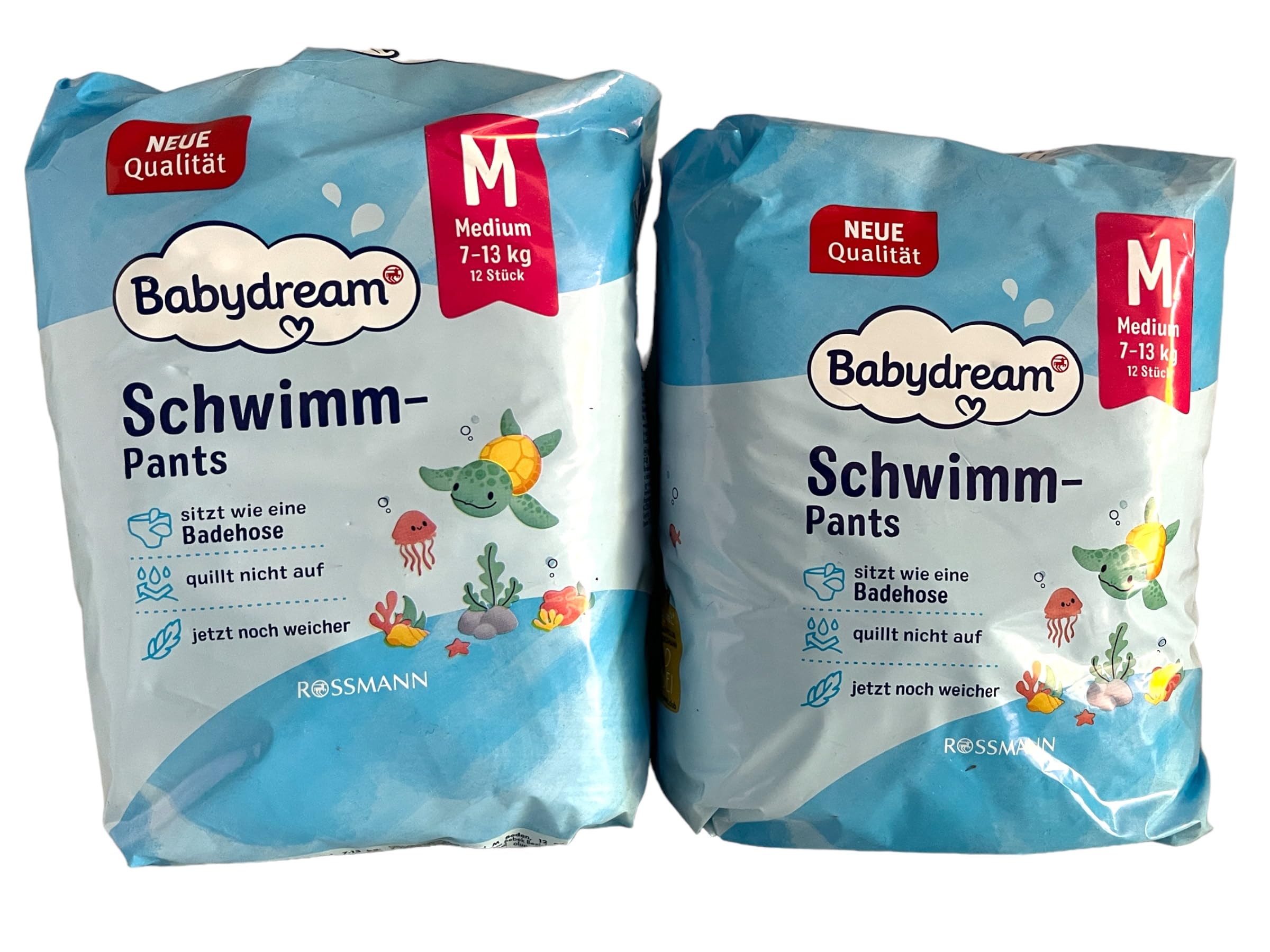 Babydream Schwimmwindel Schwimm-Pants Größe M, 24 Stück (2x12 Stück), 7-13kg